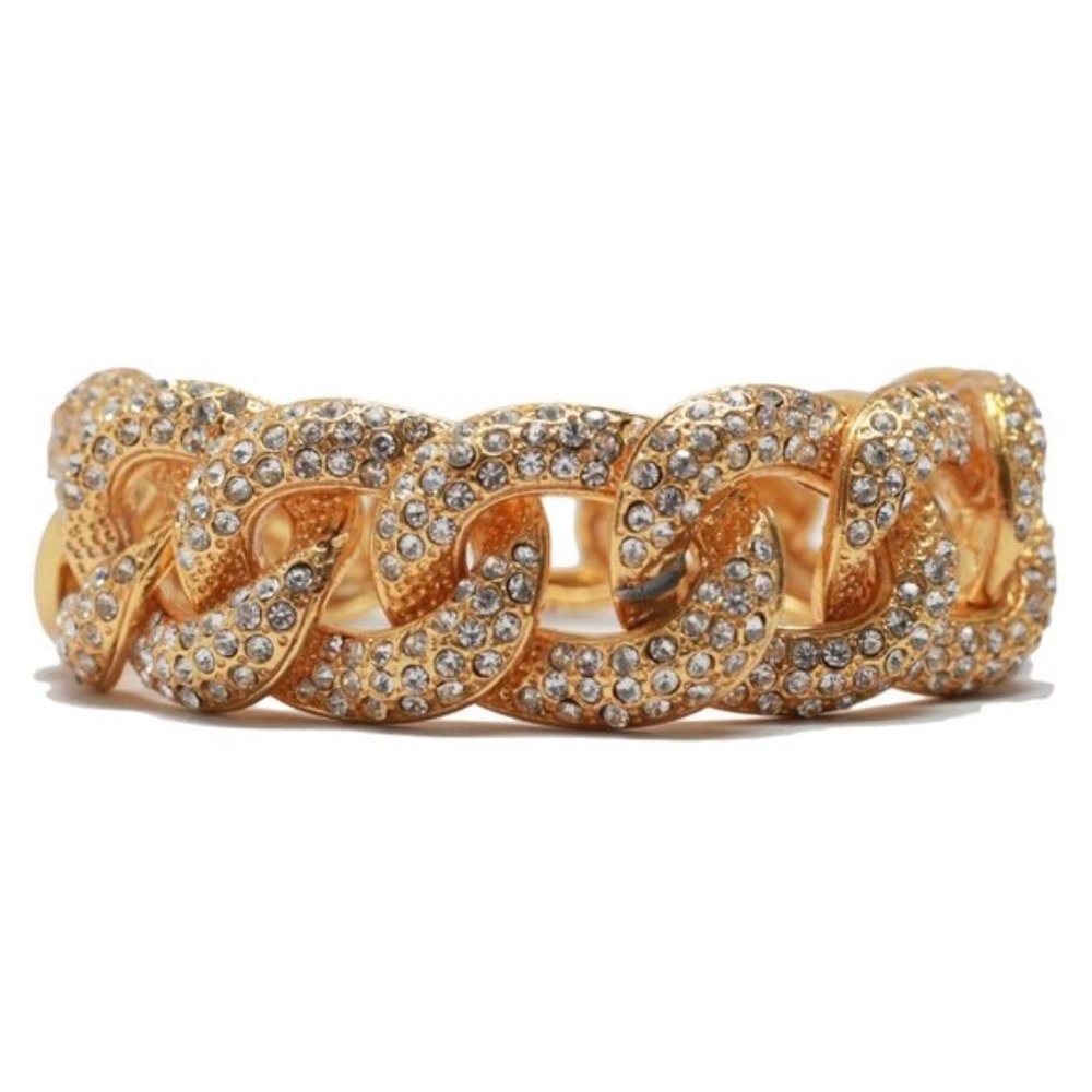 Gold Pave Chain Bracelet (B 067) (B739g)